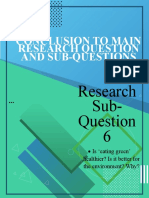 Conclusion To Main Research Question and Sub-Questions