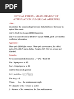 Optical Fibers - Measurement of Attenuation Numerical Aperture