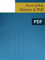Courses of Study Masters PHD