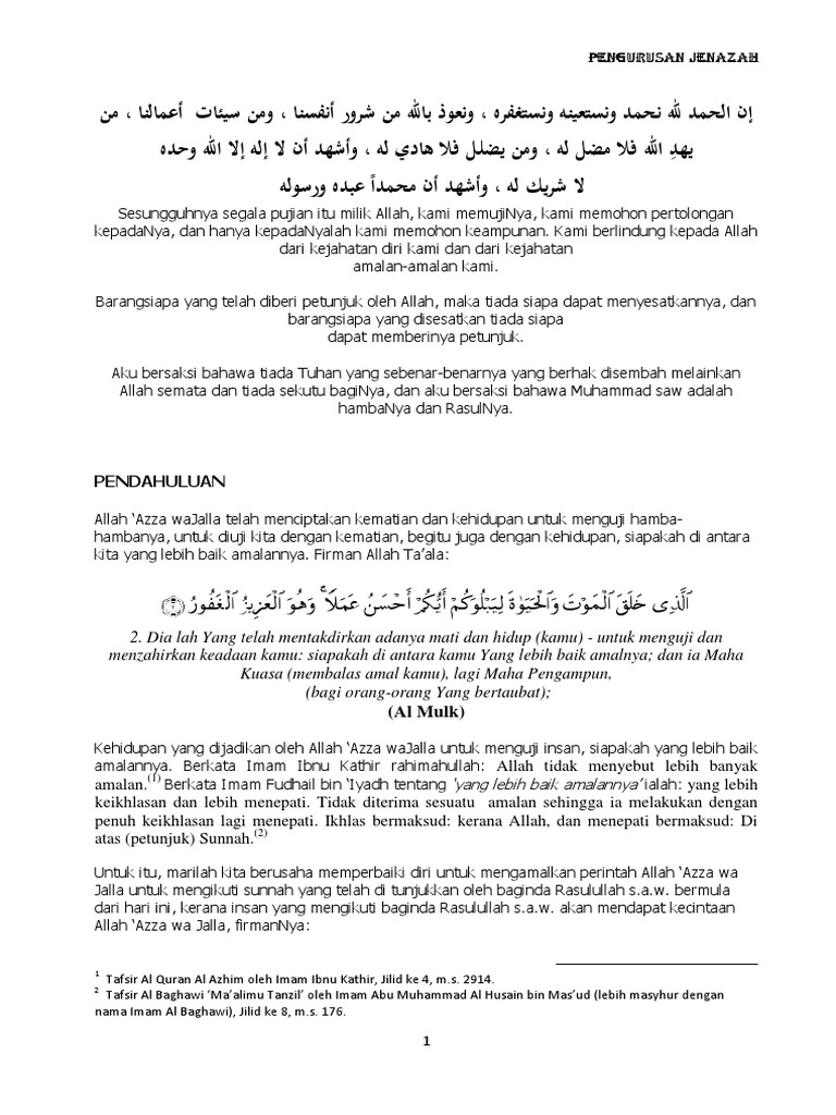 Pengurusan Jenazah Sesuai Sunnah Pdf