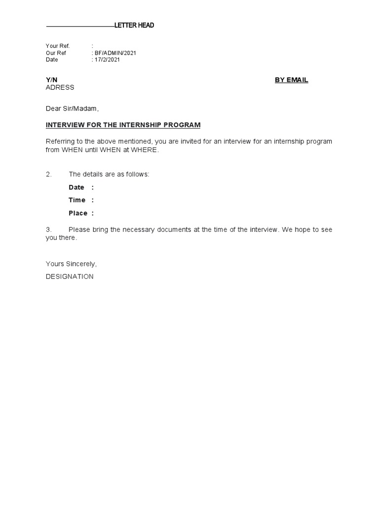 Interview Letter | PDF