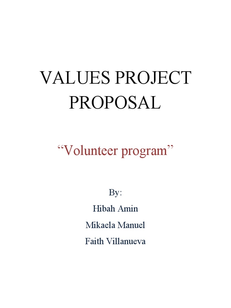 Values Project Proposal: 
