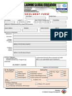 Enrollment Form BGEd PCU For Students Editable