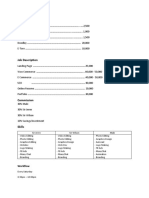 Investment and Job Cost Breakdown