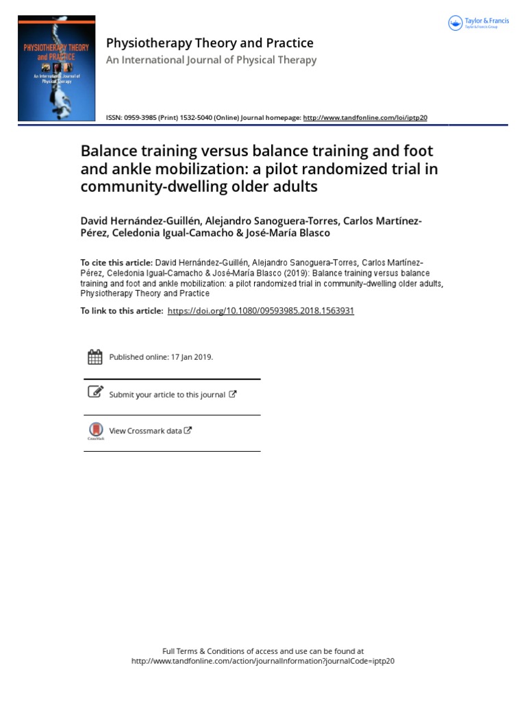 Balance Training Versus Balance Training and Foot and Ankle ...
