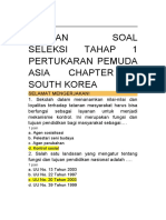 Latihan Soal Seleksi Tahap 1 Pertukaran Pemuda Asia Chapter 5 South Korea
