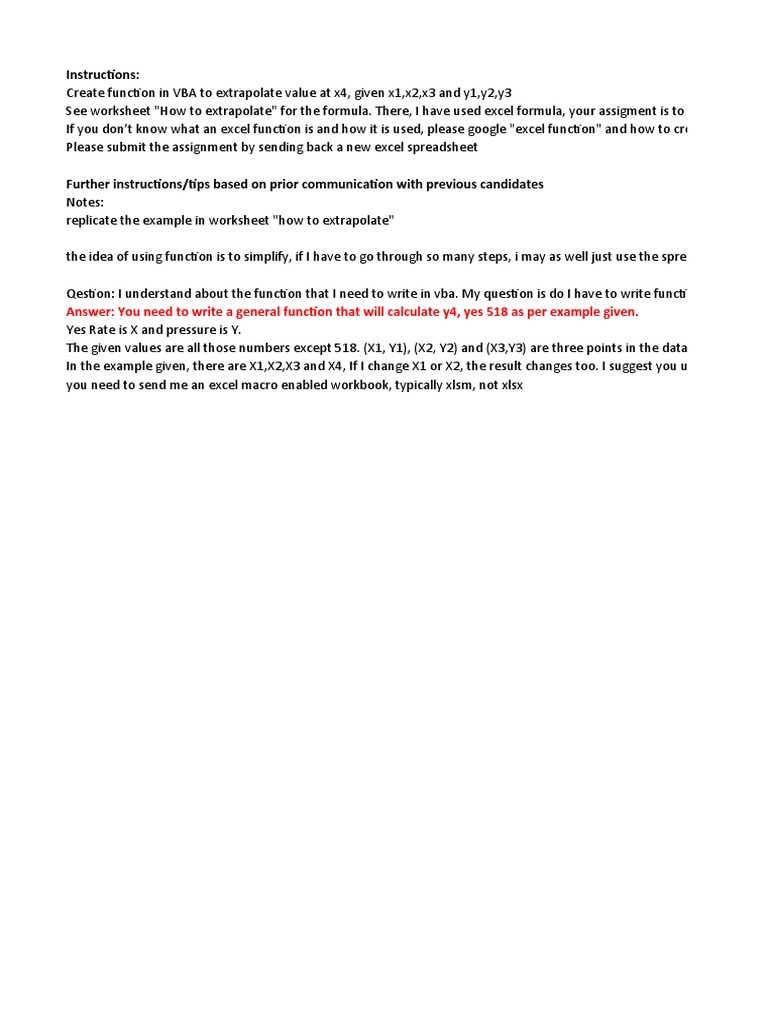 How To Extrapolate - Assignment | PDF | Microsoft Excel | Spreadsheet