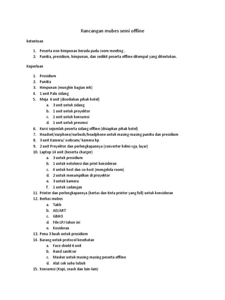 Rancangan Mubes Semi Offline PDF