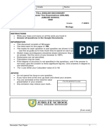 Full English Secondary Semester Two Examinations (ONLINE) Jubilee School 2020 7 A/B/C Biology