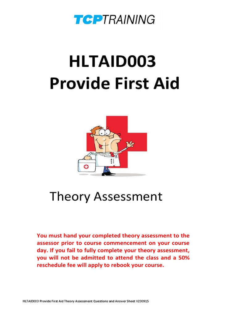 HLTAID003 First Aid Theory Assessment | PDF | First Aid ...