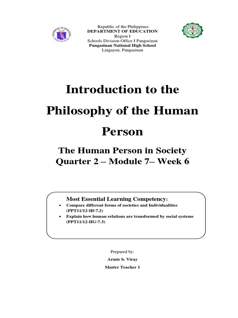 Introduction To The Philosophy of The Human Person | PDF | Human Nature ...