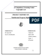 A Study On Compulsory Licensing Under Project Report On-"Intellectual Property Rights"