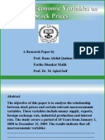Impact of Economic Variables On Stock Prices