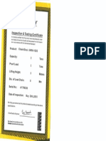 Chain Block Inspection and Testing Certificate