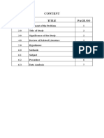 Table of Contents for a Research Paper