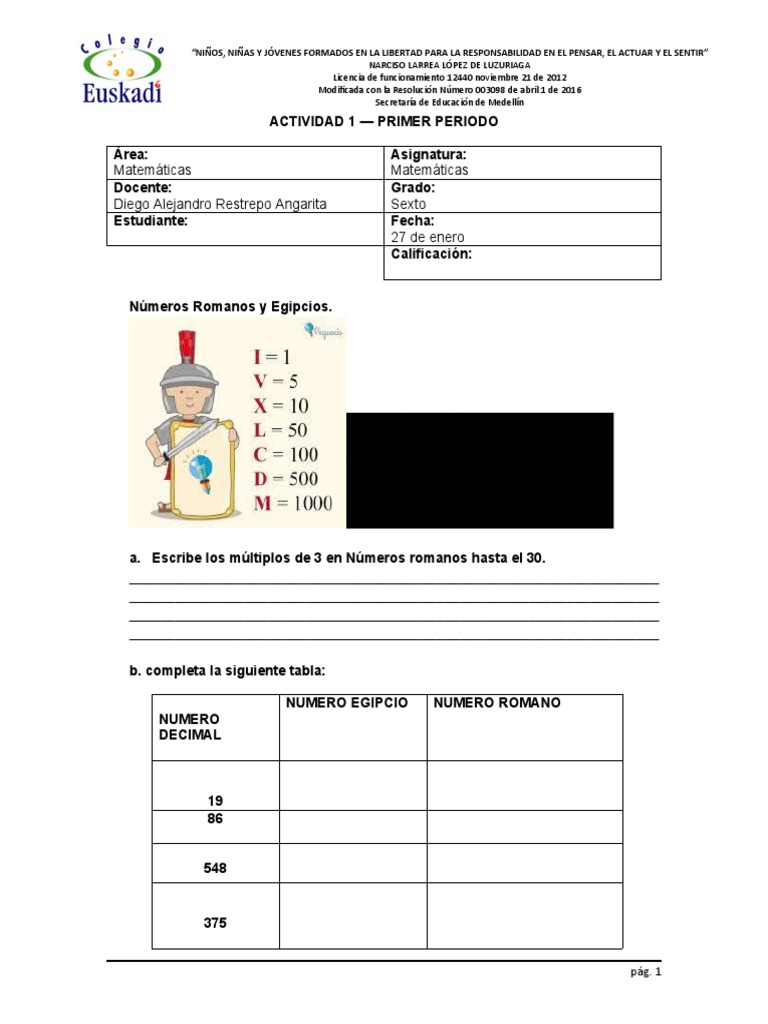 Taller Sistemas Numeracion. Sexto | PDF | Enseñanza de matemática | Science