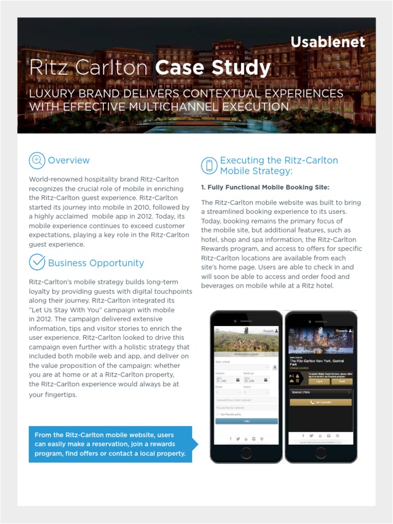 Ritz Carlton Mobile - App - Case - Study | PDF | Mobile App | Hotel