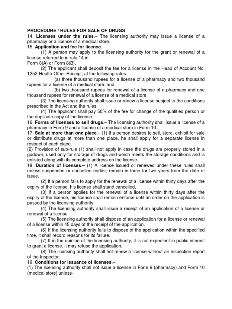 Pharmacy Licensing Guidelines | PDF | Medical Prescription | Pharmacy