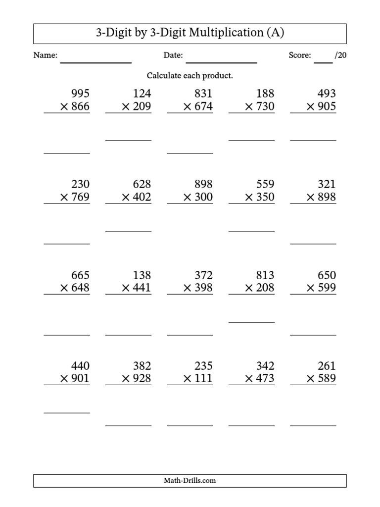 Multiplication Long No Tseparator 0303 001qp | PDF