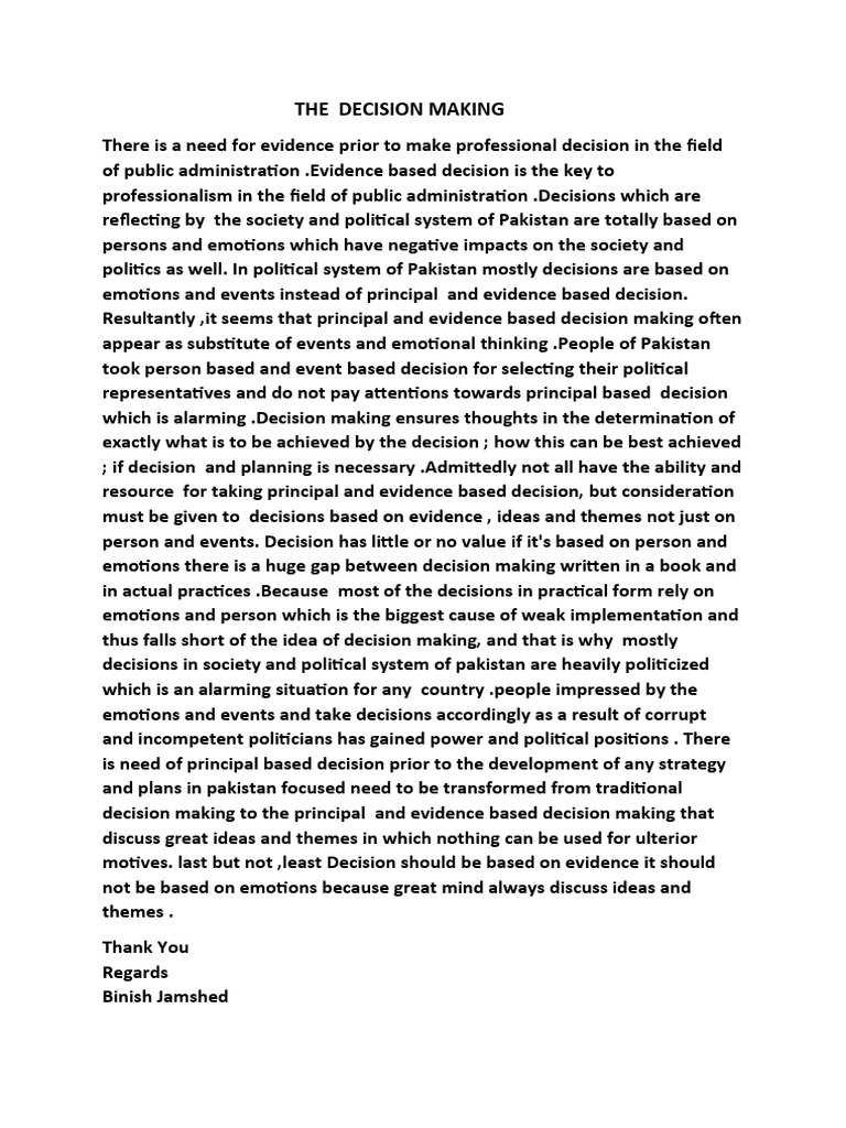 The Decision Making | PDF