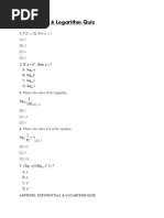 Exponential & Logarithm Quiz