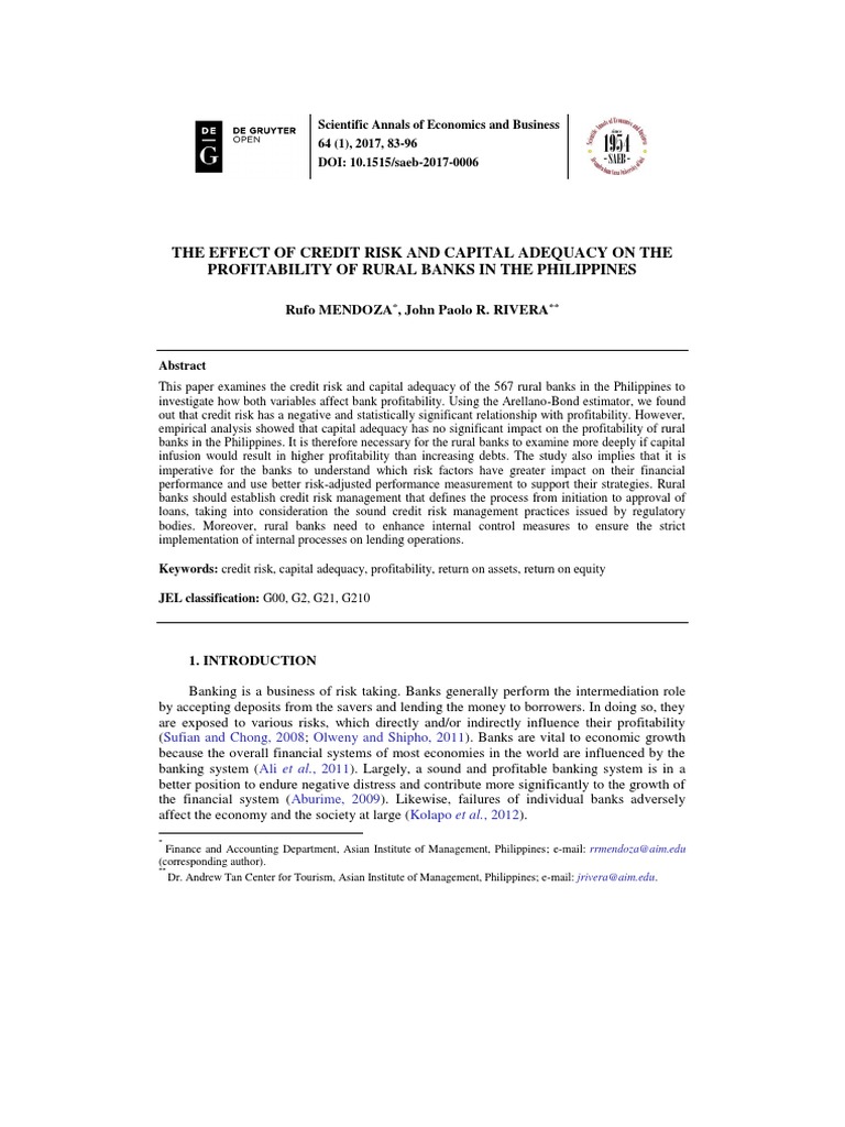 The Effect of Credit Risk and Capital Adequacy On The Profitability of ...