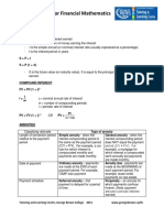 Formula Sheet for Financial Mathematics