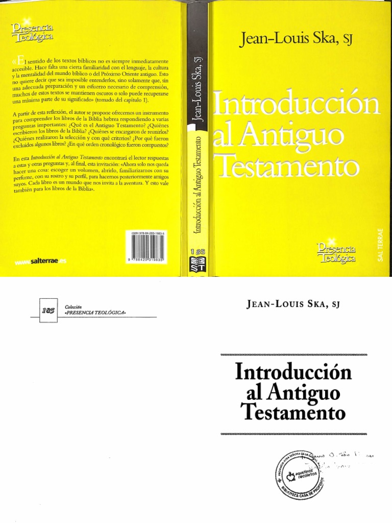 Ska Jean Louis Introducción Al Antiguo Testamento PDF