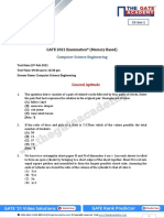 GATE 2021 Examination (Memory Based) : Computer Science Engineering