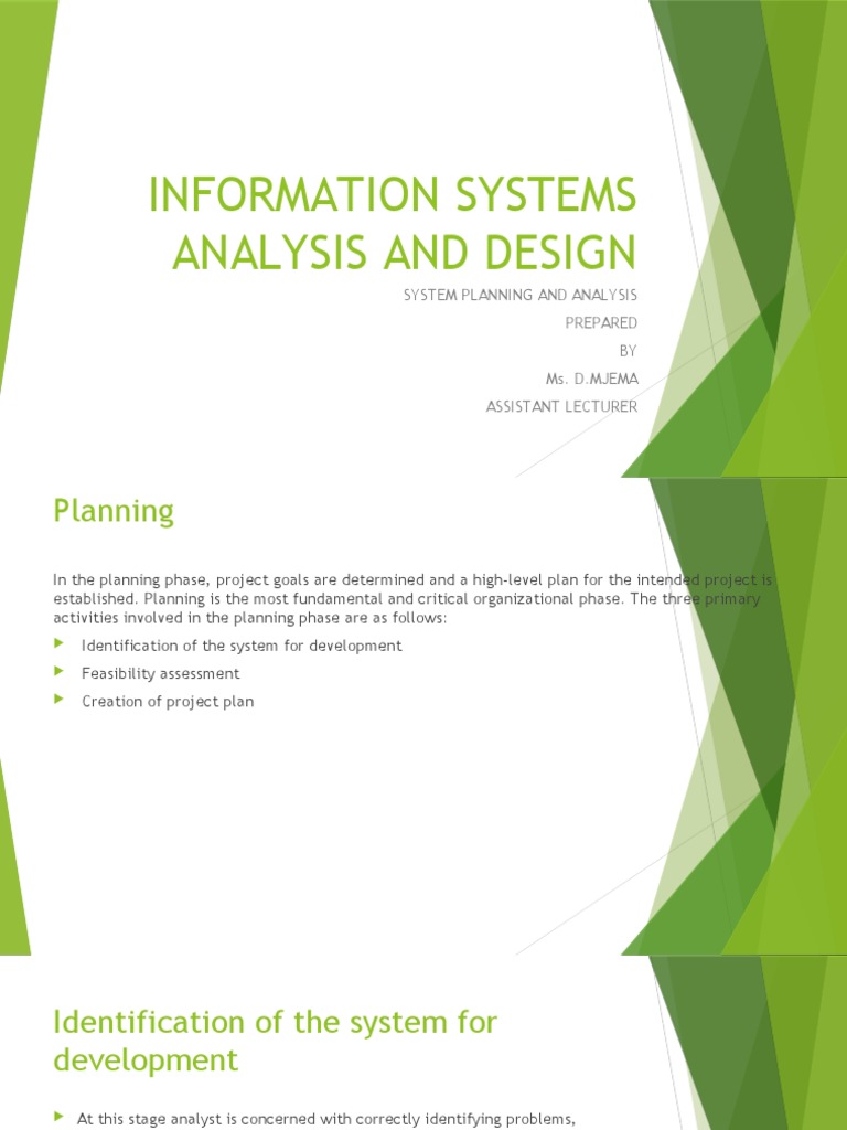 Information Systems Analysis Overview | PDF | Feasibility Study ...