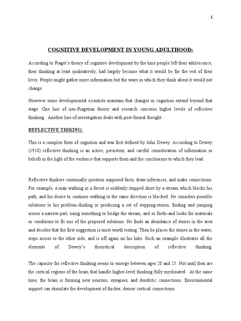 Young Adult Cognitive Growth | PDF | Adolescence | Emotional Intelligence