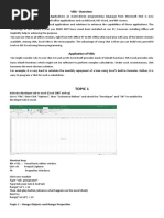 Topic 1: VBA - Overview