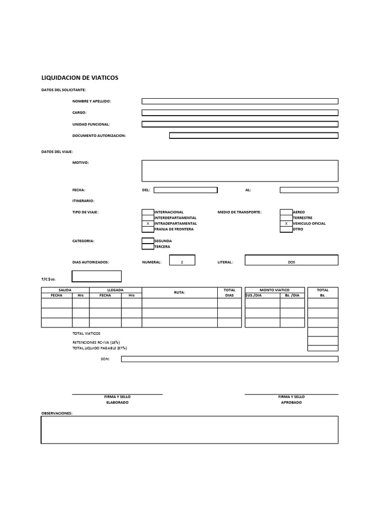 VIATICOS | PDF