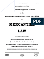 Bar Exam Questions and Suggested Answers 2007 2013 MERCANTILE Law JayArhSals (1)