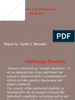 Learners With Intellectual Disability: Report By: Syrah V. Mercado