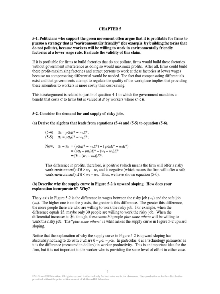Compensating Wage Differentials QS | PDF | Labour Economics | Economic ...