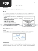 Organizational Theories Quarter 2 Week 1 Expectations