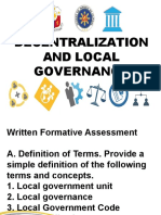 Decentralization and Local Governance: Decentraliz Ation AN D Ernan CE