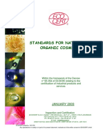Standards for natural and organic cosmetics