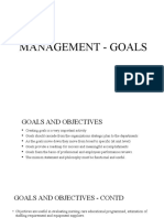 Management - Goals and Objectives