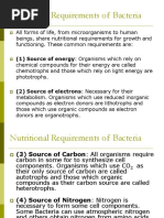 Nutrition - Bacteria