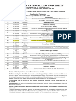 Academic Calendar August-December 2020