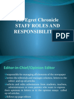 The Egret Chronicle Staff Roles and Responsibilities