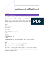 FC-505: Financial Accounting - Final Exam - Fall 2020: Answer All The Questions