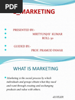 E - Marketing: Presented By:-Mrityunjay Kumar ROLL-30 Guided By: - Prof. Pramod Pawar