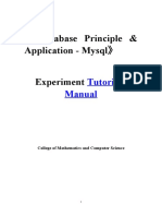 Database Experiment Manual - Mysql Tutorial