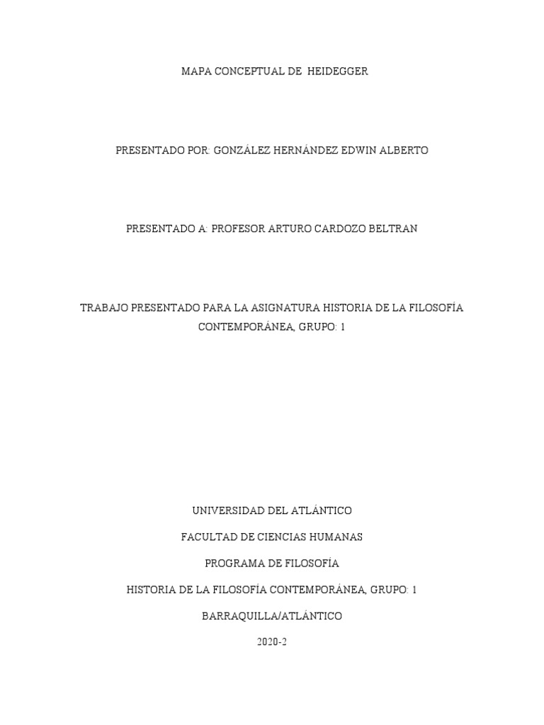 Mapa Conceptual de Heidegger | PDF