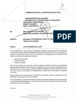 Disposicion Administrativa Aduanas-Dnoa-021-2021 Aduanas Autorizadas para La Nacionalizacion de Vehiculos Usados