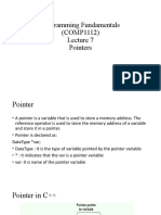 Programming Fundamentals (COMP1112) Pointers