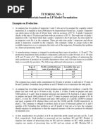 Tutorial No - 2 Tutorials Based On LP Model Formulation